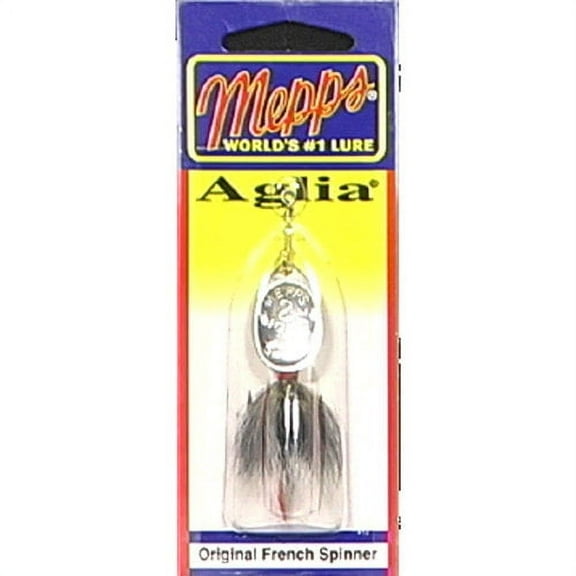 Mepps Aglia Dressed Inline Spinner Treble Fishing Lure, Silver & Gray, 1/6 oz, B2STS