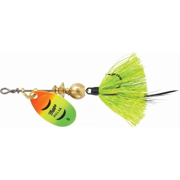 Mepps Aglia Dressed Treble Size 3, Hot FireTiger Chartreuse