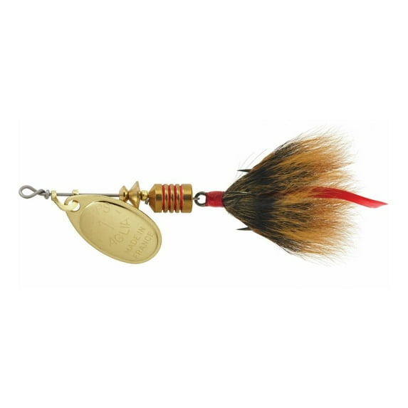 Mepps Aglia Dressed Inline Spinner 1/8oz Brown Tail Gold Blade