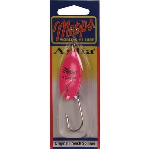 Mepps Aglia In-Line Spinner 1/2 oz, Plain Treble Hook, Pink Blade