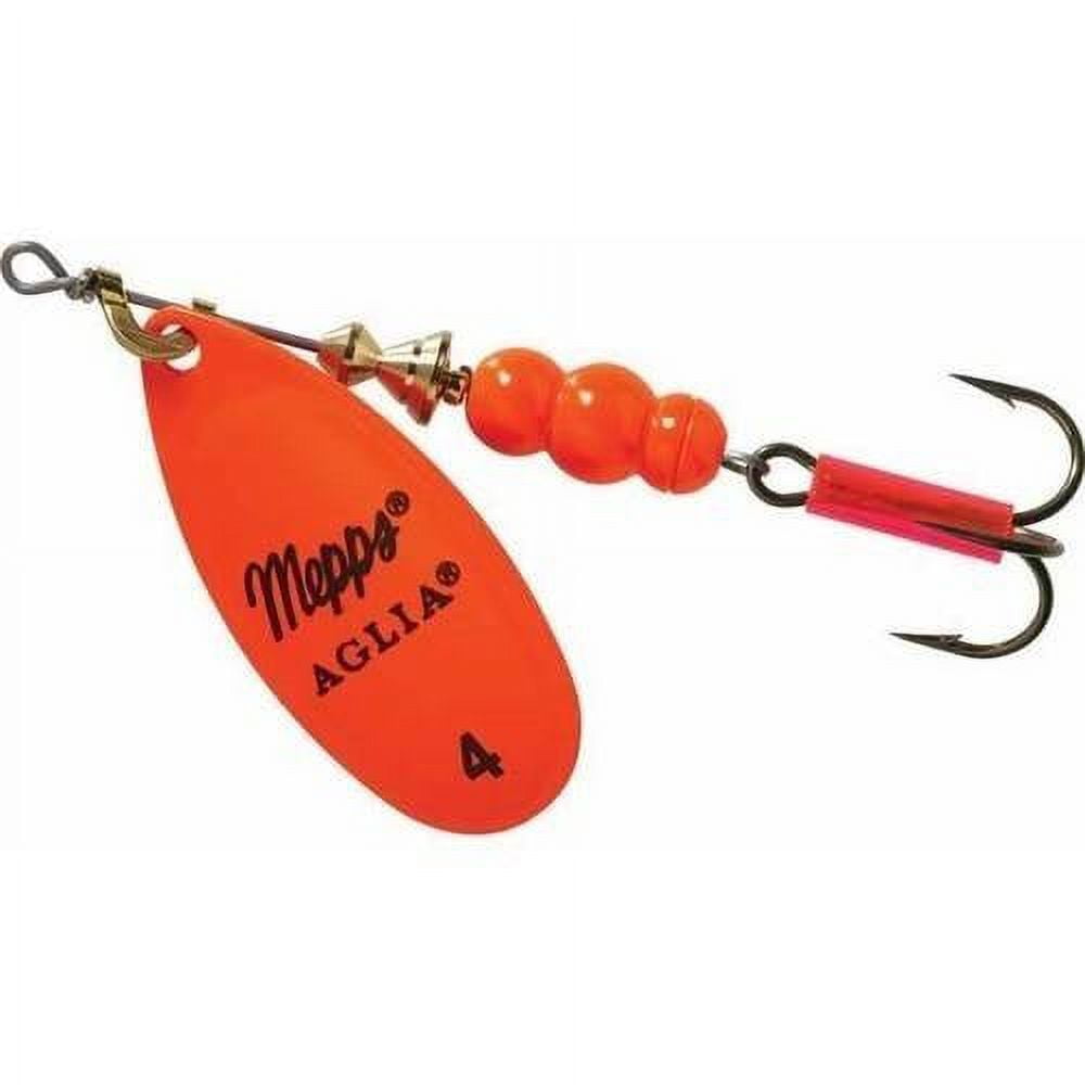 Mepps Aglia In-Line Spinner 1/3 oz, Plain Treble Hook, Hot Orange