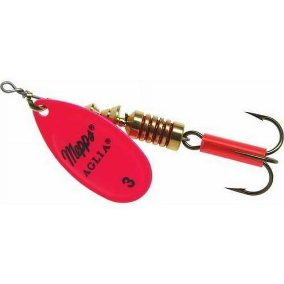 Mepps Aglia In-Line Spinner 1/4 oz, Plain Treble Hook, Hot Pink Blade