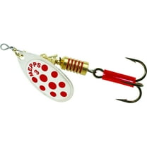 Mepps Aglia In-Line Spinner 1/4 oz, Plain Treble Hook, Silver & Red Dot Blade, B
