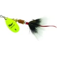 thumbnail image 1 of Mepps Aglia In-Line Spinner, 1/6oz, Dressed Treble Hook, Hot Chartreuse Blade & Gray Tail, 1 of 1