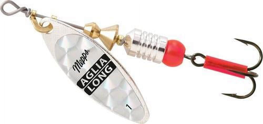 Mepps Aglia Long Plain Treble Inline Spinner, 1/8 oz, Green and Red