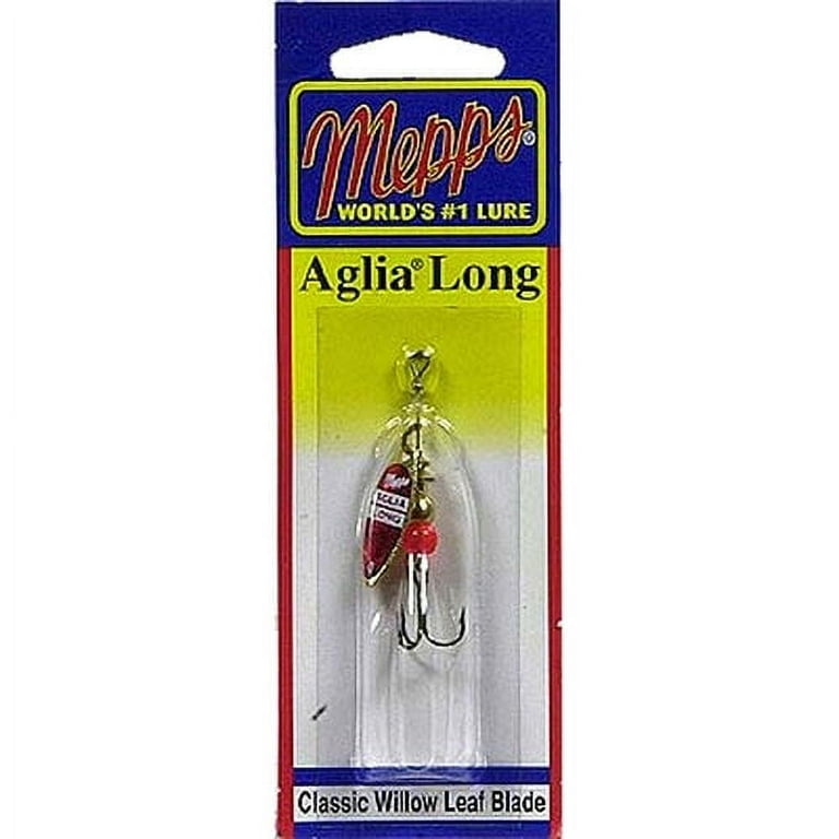 Mepps Aglia Long Plain Treble Inline Spinner, 1/8 oz, Green and Red