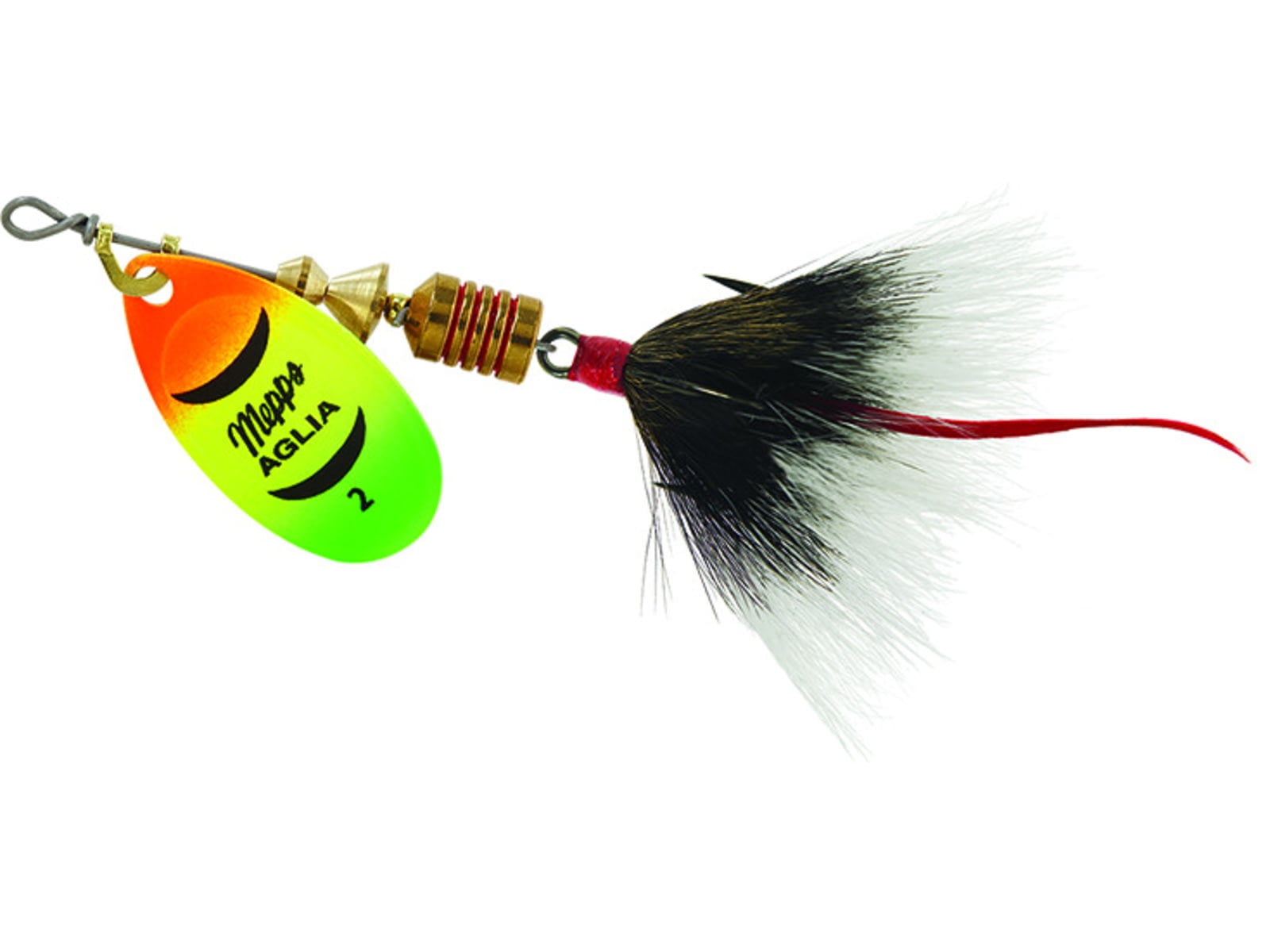 Mepps Aglia Original French Inline Spinner Lure, Hot Fire Tiger, 1