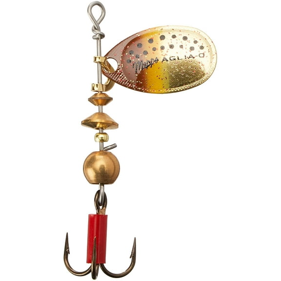 Mepps Aglia In-Line Spinner 1/12 oz, Plain Treble Hook, Brown Trout Blade, B0 BR