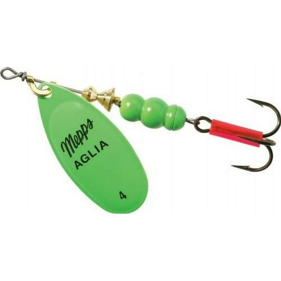 Mepps Aglia Plain Treble Fishing Lure, Hot Green 1/3 Oz - B4 HGR