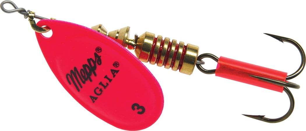 Mepps Aglia Plain Treble Fishing Lure, Hot Pink, 1/4 Oz - B3 HP