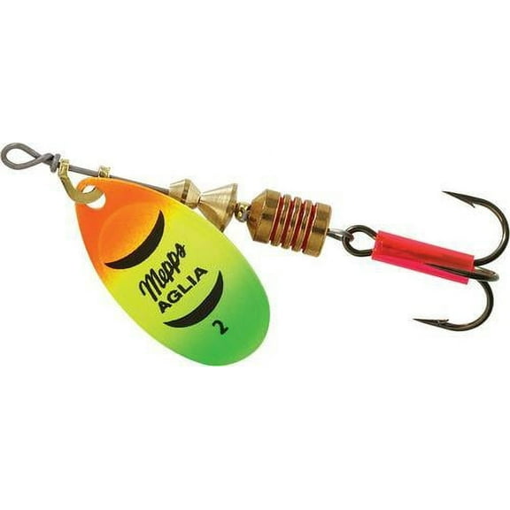Mepps Aglia Plain Treble Inline Spinner, 1/6 Ounce, Hot Fire Tiger Multi-Colored