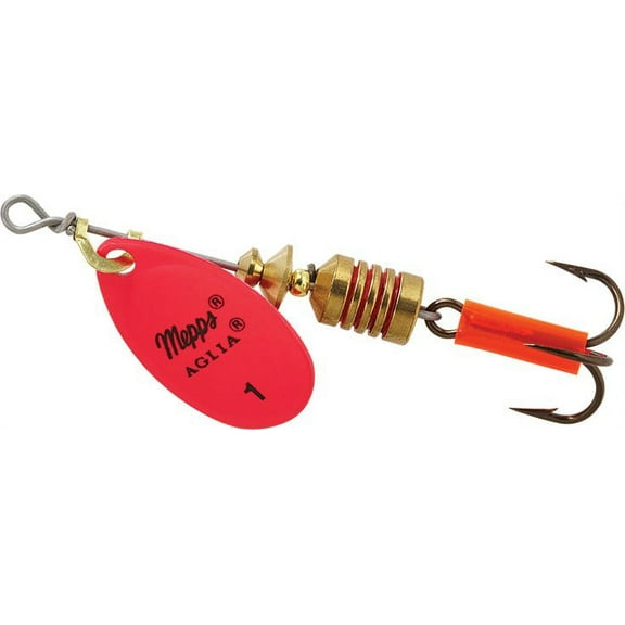 Mepps Aglia In-Line Spinner 1/8 oz, Plain Treble Hook, Hot Pink Blade