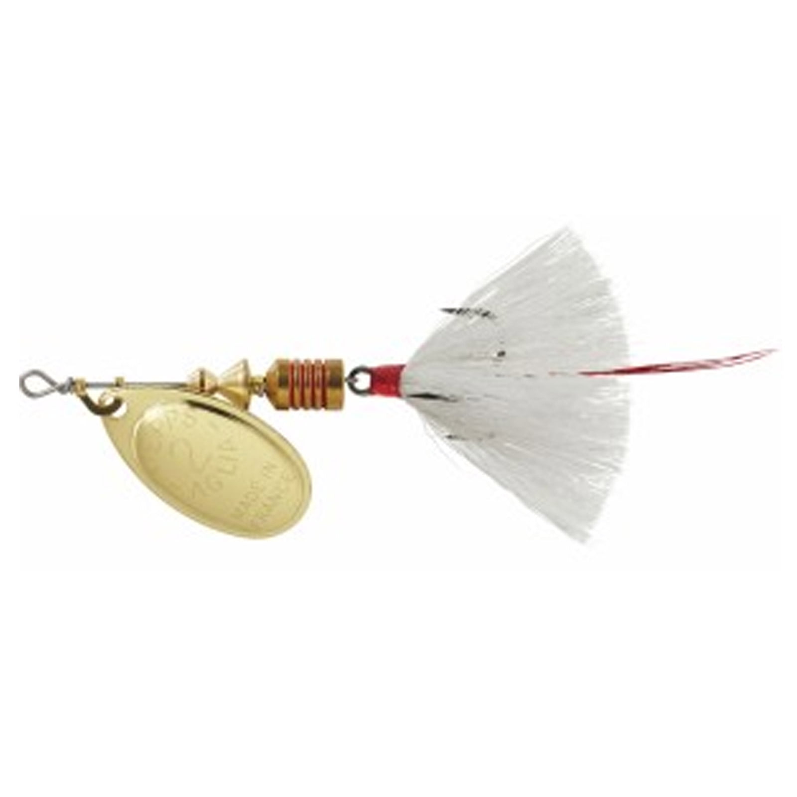 Mepps Aglia Size 2 Dressed Spinner Bait 1/6 oz Gold White, B2ST