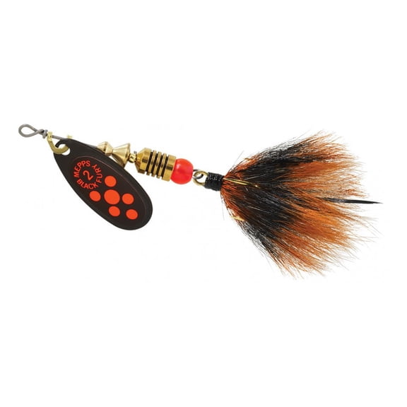 Mepps Black Fury Dressed Size 2 - 1/6 oz Flourescent Red Dot