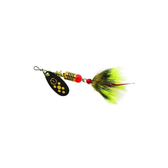 Mepps Black Fury Dressed Treble Spinner Fishing Lure, Yellow, 1/8 oz