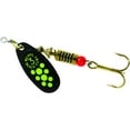 thumbnail image 1 of Mepps Black Fury In-Line Spinner, 1/4 oz, Plain Treble Hook Black with Chartreus, 1 of 1