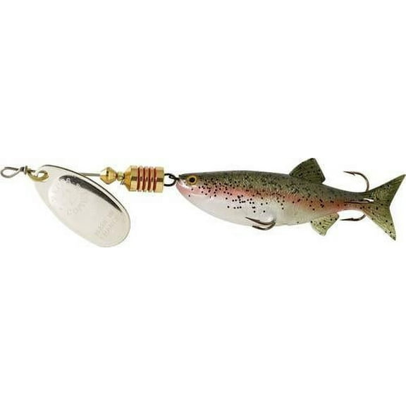 Mepps Comet Rainbow Trout Mino Inline Spinner, 1/4 oz, Silver Blade