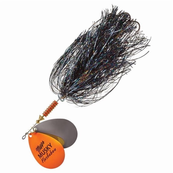 Mepps Double Blade Musky Flashabou, Hot Orange/Black