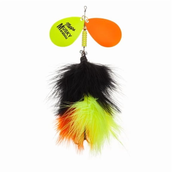 Mepps Double Blade Musky Marabou, Hot Chartreuse Orange