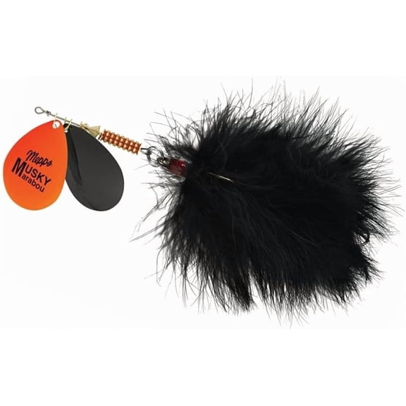 Mepps Double Blade Musky Marabou, Hot Orange/Black