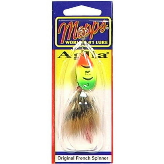 Mepps Dressed Aglia Inline Spinner, 1/4 oz, Hot Firetiger and Brown