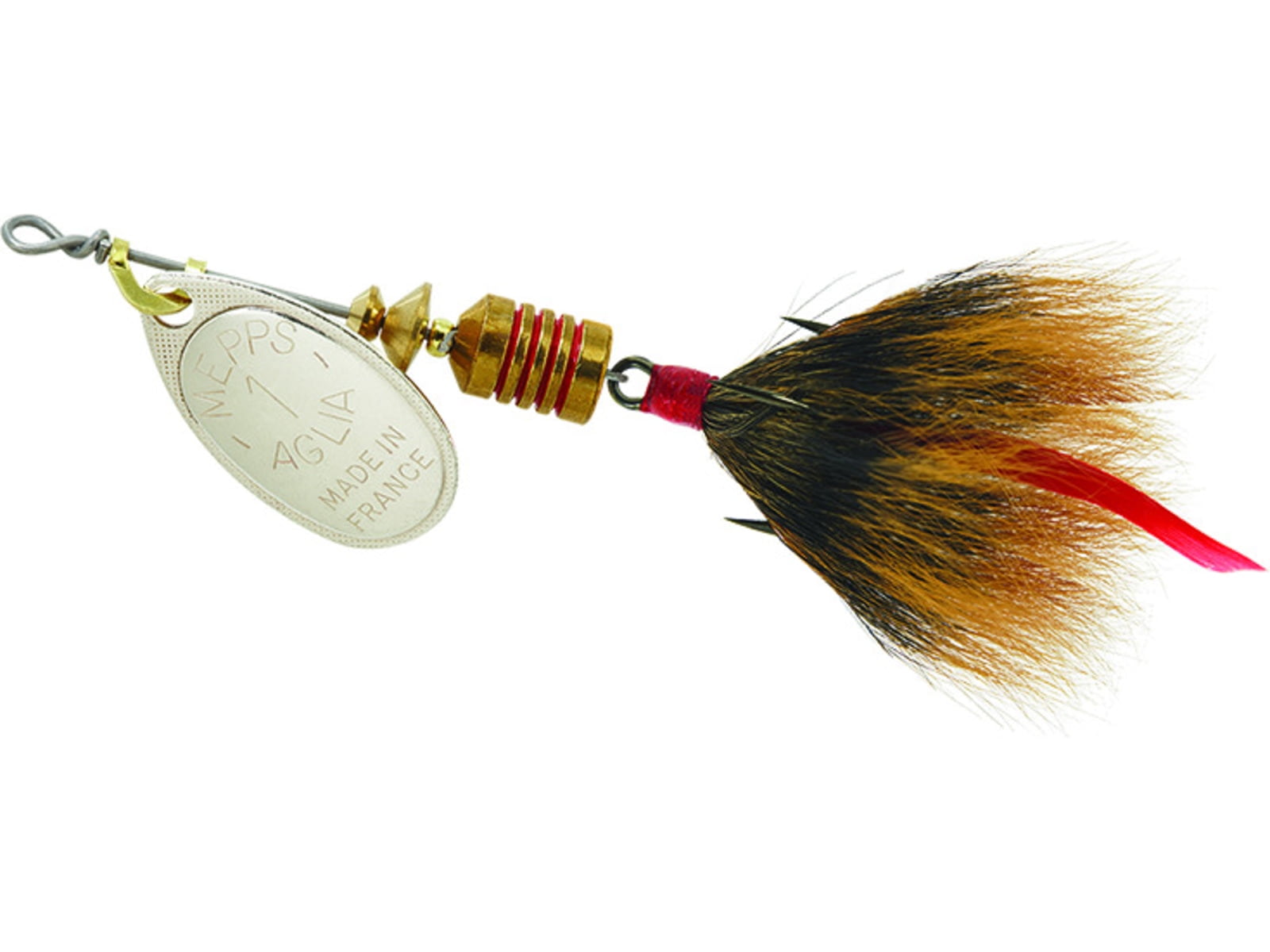 Mepps Dressed Aglia Inline Spinner 1/8 oz - Hot Fire Tiger/Brown Tail
