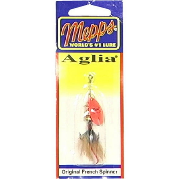 Mepps Dressed Aglia Inline Spinner, Hot Orange & Brown, 1/8 oz
