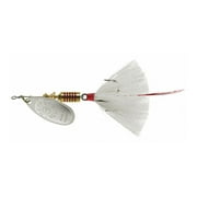 Mepps Dressed Aglia Inline Spinner, Silver & White, 1/4 oz