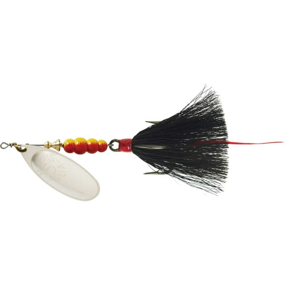 Mepps Aglia Dressed Inline Spinner 1/2oz Black Tail Silver Blade