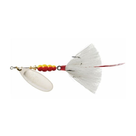 Mepps Dressed Aglia Treble Inline Spinner, Silver White