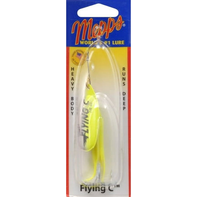 Mepps Flying C Inline Spinner Lure - 7/8 oz, Hot Chartreuse Silver