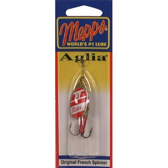 Mepps Plain Aglia Inline Spinner, 1/4 oz, Red and White