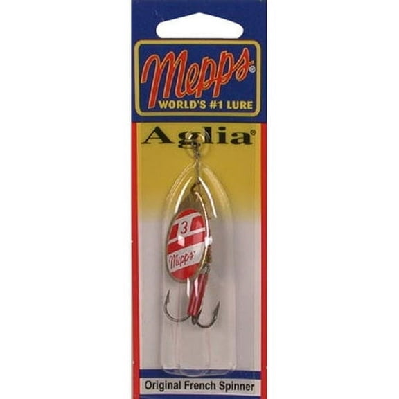 Mepps Plain Aglia Inline Spinner, 1/4 oz, Red and White