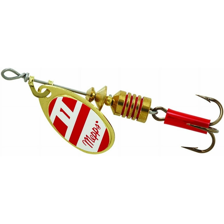 Mepps Plain Aglia Inline Spinner, 1/8 oz, Red and White