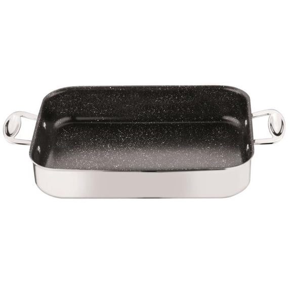Mepra Glamour Stone 302190 Roaster Pan - 35 x 25cm, Stainless Steel Cookware, Dishwasher Safe Kitchenware