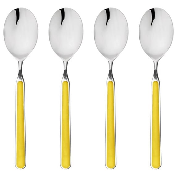 Mepra S.P.A. 10G644407 4 Piece 5.25 in. Dia Fantasia Coffee Spoon Set - Yellow