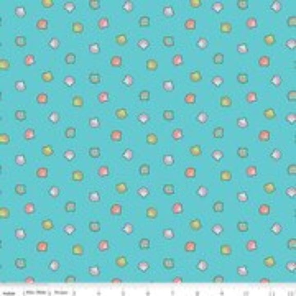 Mer-Mazing Shells Blue Cotton Fabric