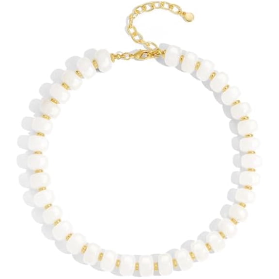 Meraki Miren Summer Beach Jewelry Chunky Beaded Necklace for Women Trendy Statement Big Colorful Resin Bead Choker Necklaces Boho Charm Jewelry Cute Gifts for Love