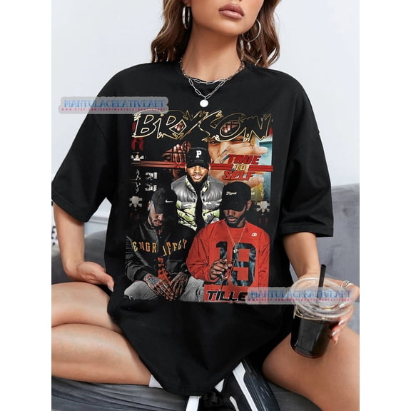 Meraki.NAT Drop Shoulder/Round Neck/Loose Fit/Graphic Prints/Cotton, Black T-Shirt (Unisex)
