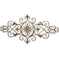 thumbnail image 1 of Merano II Traditional Antique Gold Openwork Scrolling Decorative Metal Wall Grille Sculpture, 1 of 5