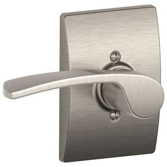 Merano Left Handed Lever with Century Trim Non-Turning Lock, Satin Nickel (F170 MER 619 CEN LH)