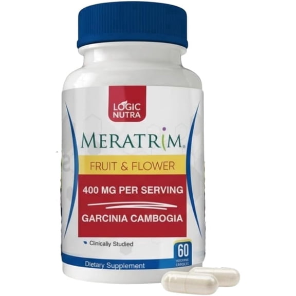 Logic Nutra Meratrim Garcinia Mangostana Dietary Supplements, 400mg, Weight Management, 60 Capsules