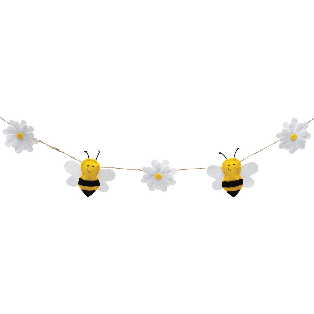 Meravic Daisy and Bee Twine Garland, 4Foot Length, Spring Season