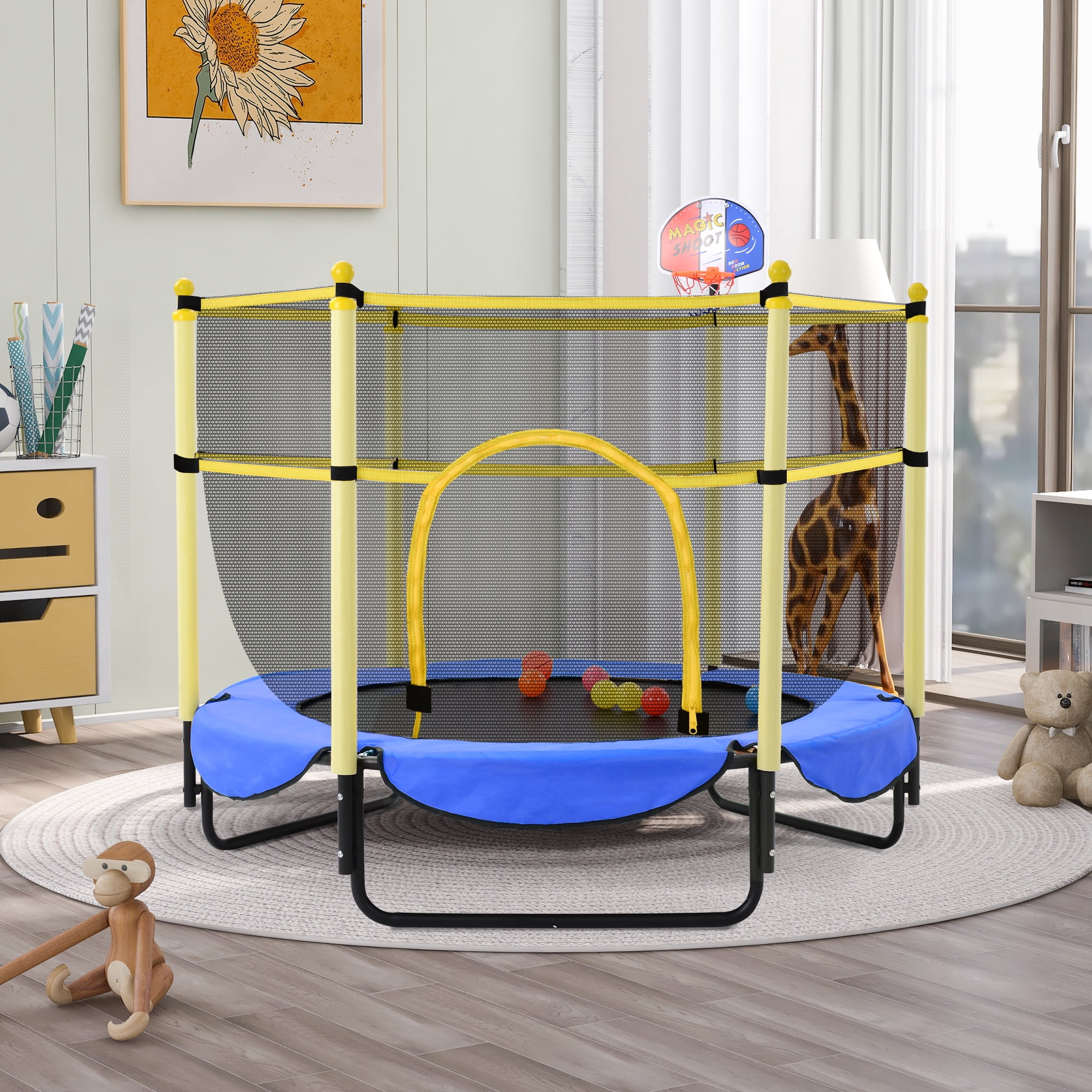 Merax 5FT Indoor Trampoline for kids with Safety Enclosure and