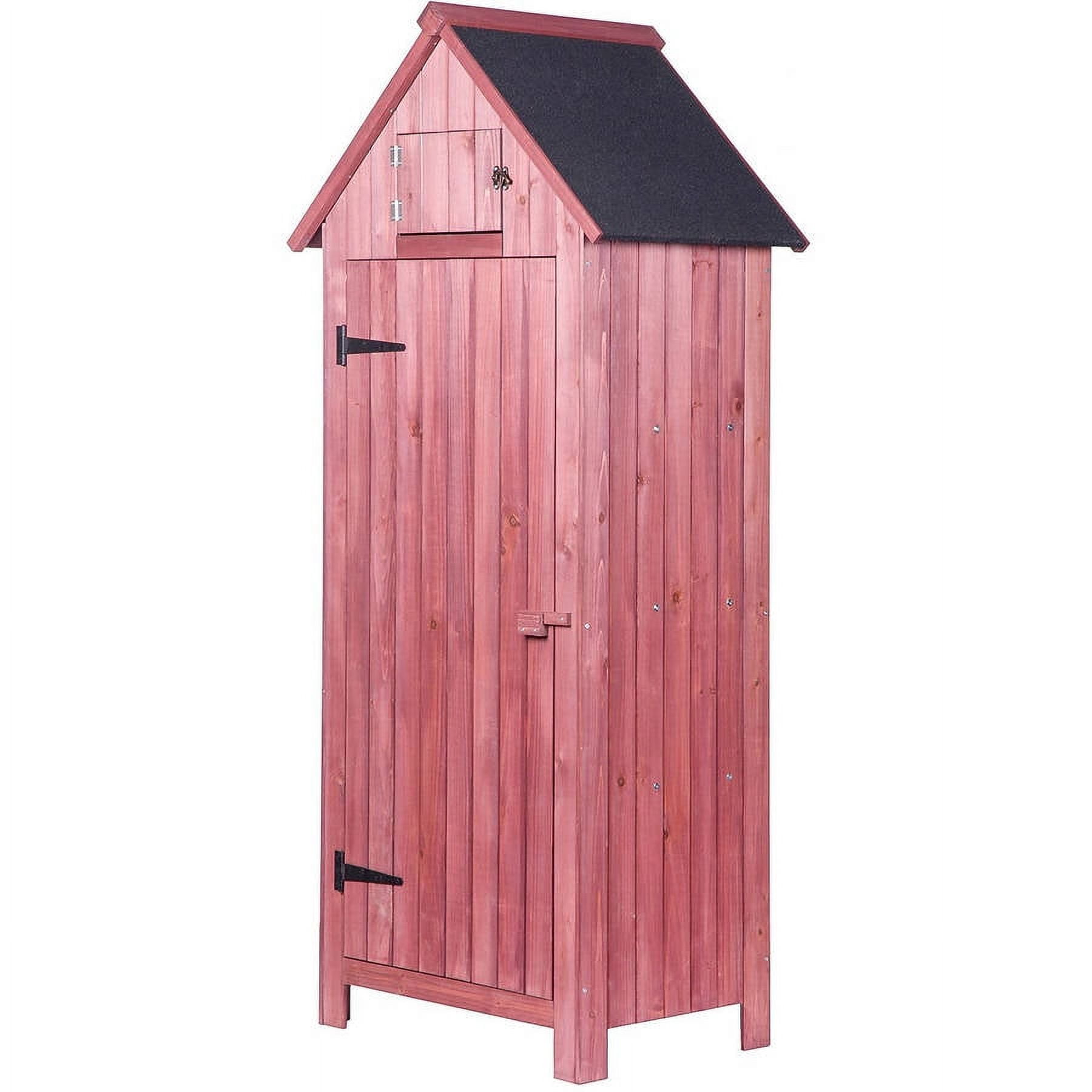 Merax Arrow Shed Wooden Garden Shed Wooden Lockers with Fir Wood Single Door, Pink