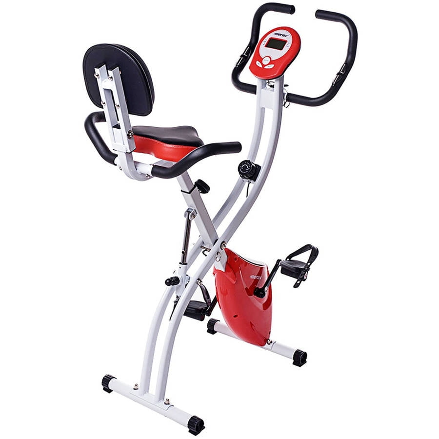 Merax Folding Adjustable Magnetic Upright Exercise Bike Fitness