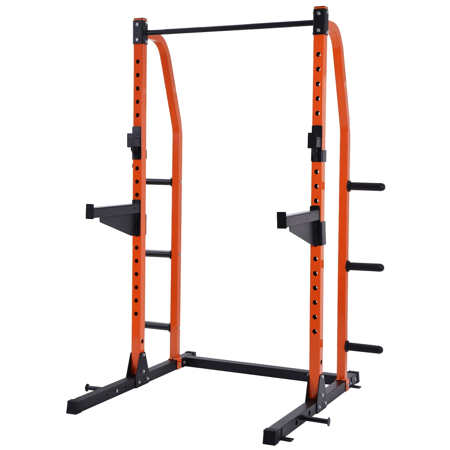 Merax Light Commercial Power Rack Cage with Safety Bar and Plate Holder