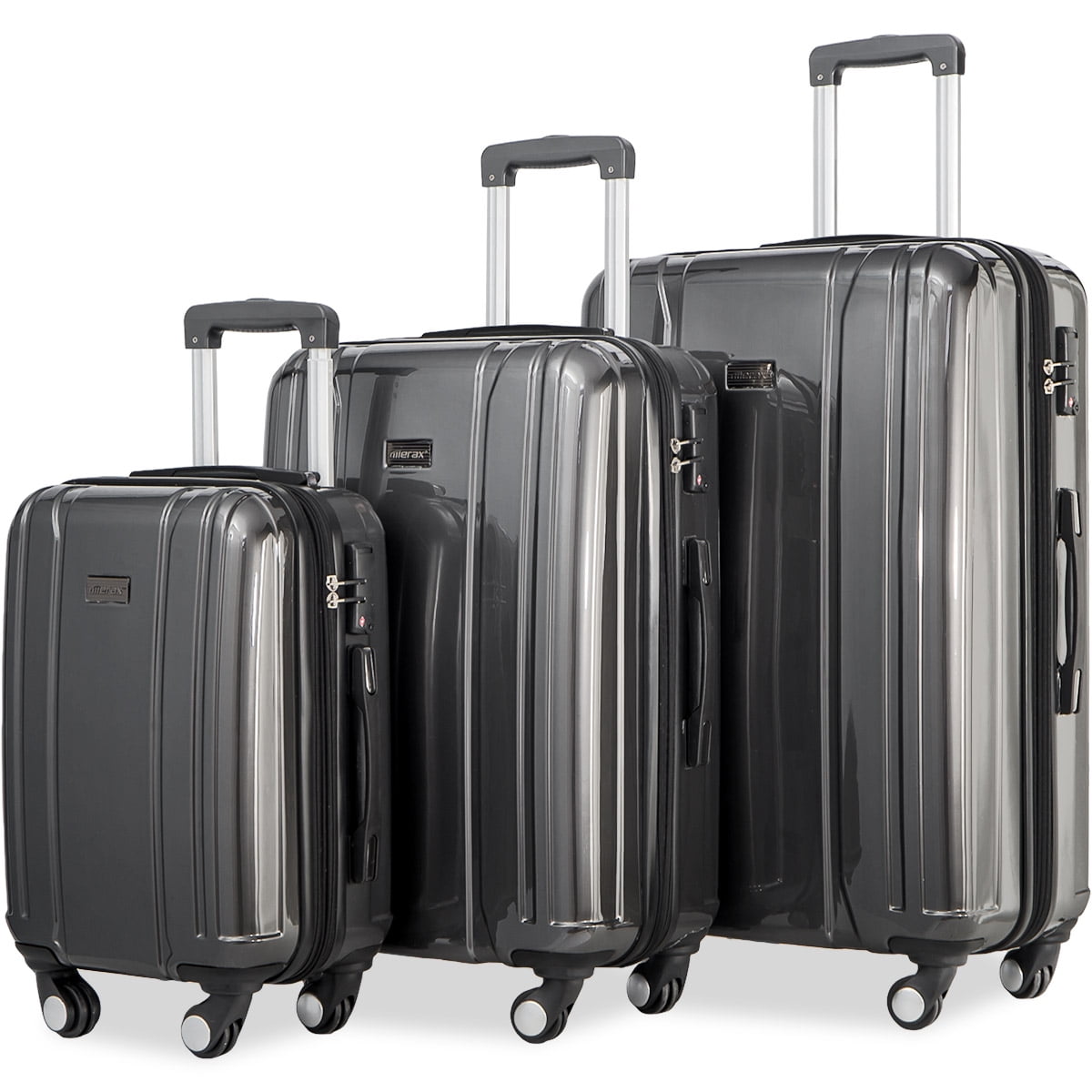 Merax Luggage 3 Piece Sets ABS+PC Expandable Luggage Set with TSA Lock ...
