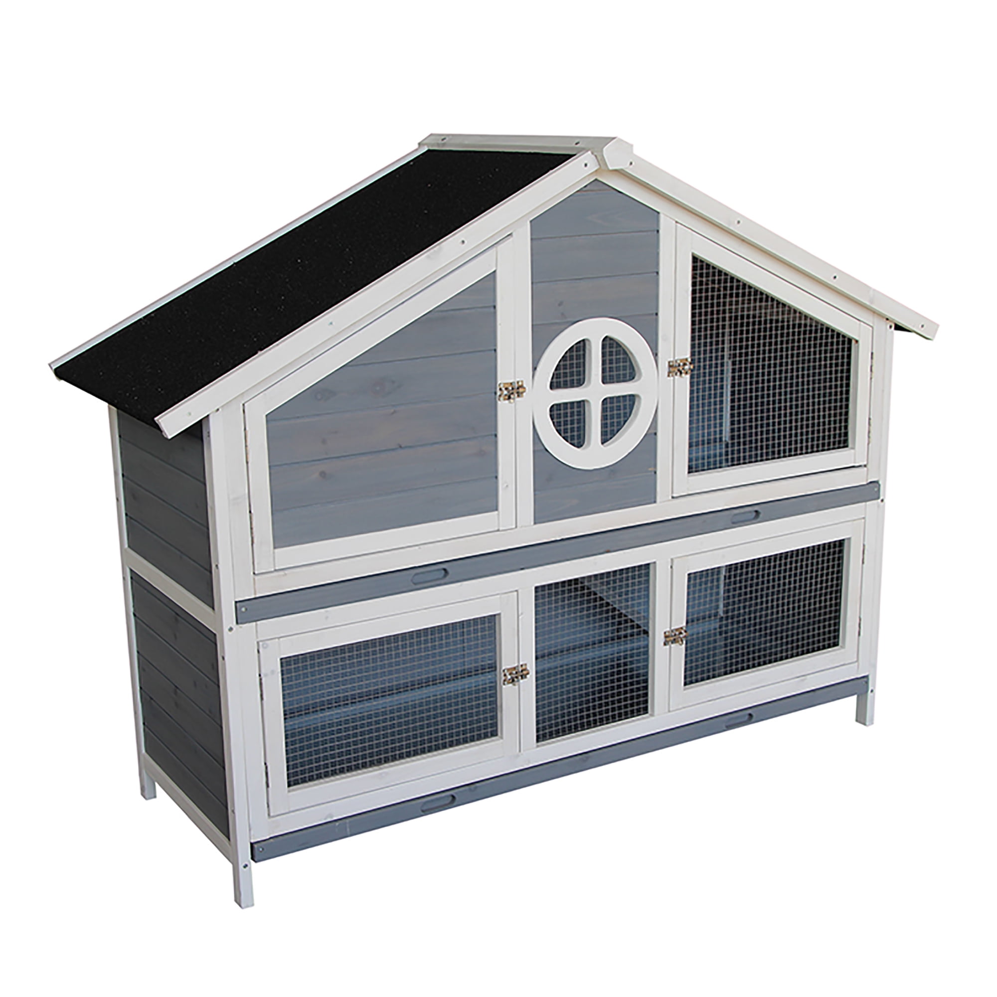 Merax Rabbit And Chicken Hutch with Black Linoleum Roof