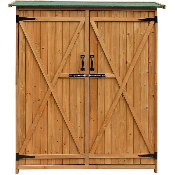 Merax Wood Shed Garden Storage Shed with Fir Wood